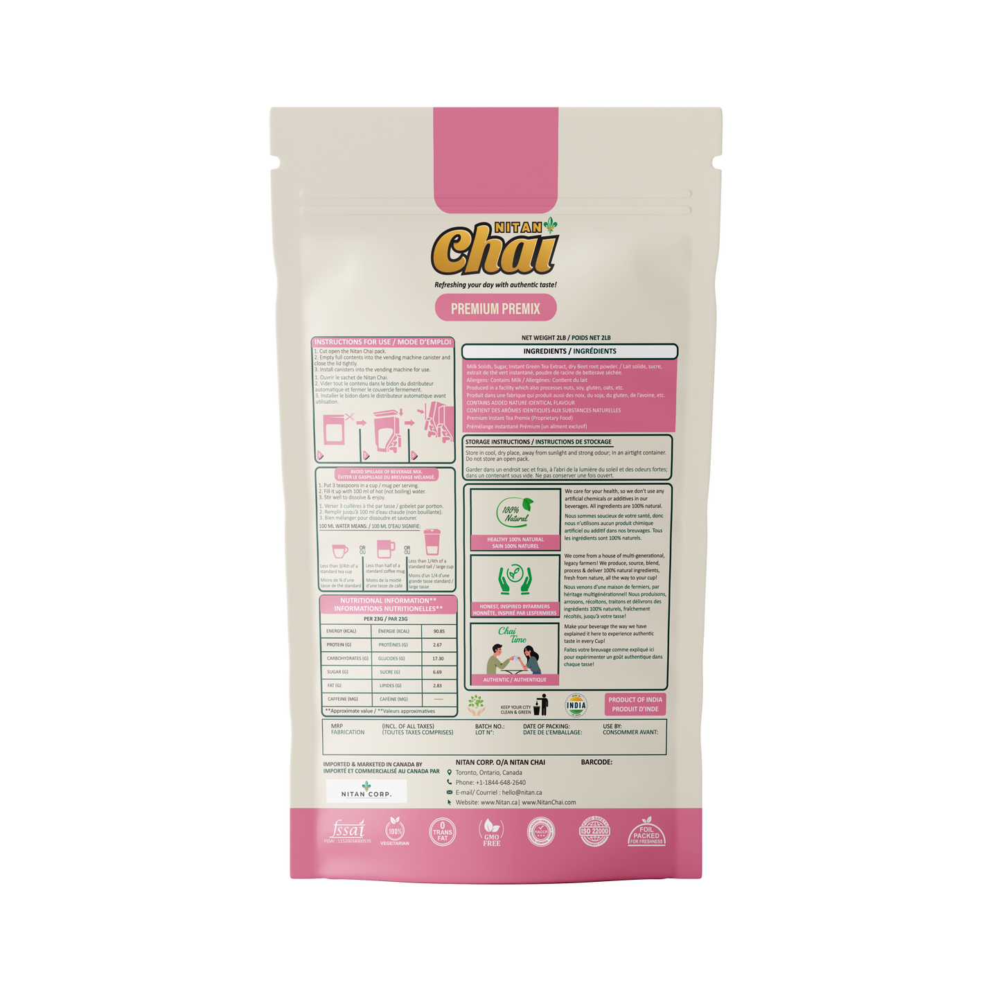 Nitan Pink Chai Backside