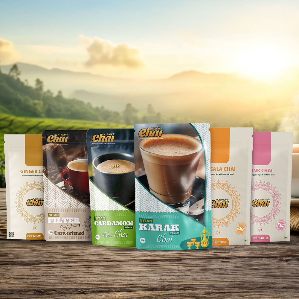 Chai Bundle - Masala, Karak, Filter Coffee, Cardamom Unsweetened, Ging ...