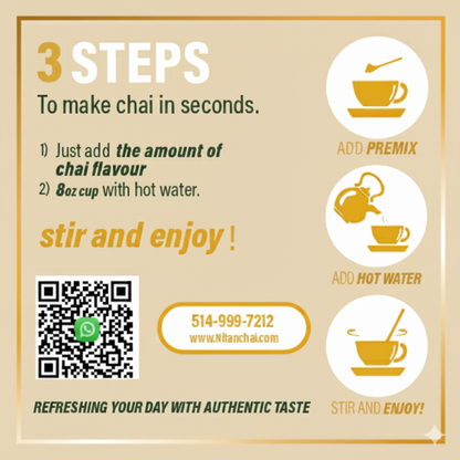 Instant Cardamom Chai Tea Premix Unsweetened
